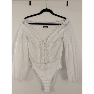 White long sleeve bodysuit